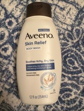 New Aveeno Skin Relief Soothes Itchy Dry Skin Fragrance Free Sensitive Skin, 12