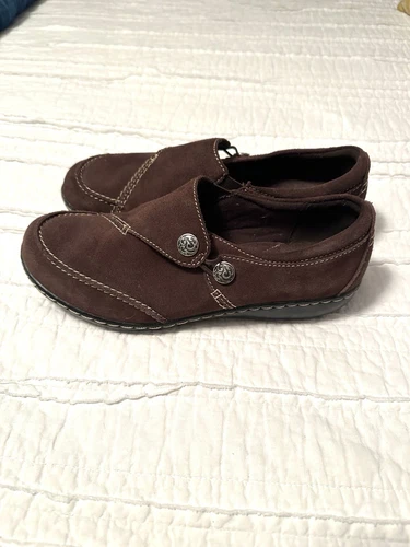 Mocassini donna Clarks Ashland Lane Q slip on scamosciati marrone scuro taglia 7 5