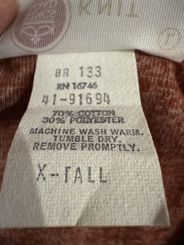 Sears Kings Road Herren Vintage 70er V-Neck Pullover, Orange, Größe X Tall - Bild 9 von 9