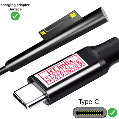 Fast Charging USB Type-C male Power Supply for Microsoft Surface Pro 7 3 4 5 65W