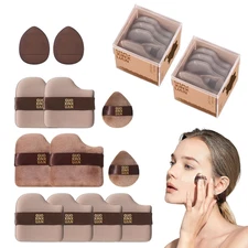 12 PCS Guoxiaoniu Chocolate Color Quick Makeup Foundation Puff Set, Powder Puff 