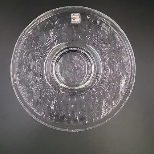 VTG Blenko Glass 789P Crystal Plate/Topper/Candle Holder AMBER VASE NOT INCLUDED