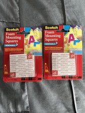 2 Scotch Removable Mounting Squares Clear, 1/2-in x 1/2-in, 128 Squares