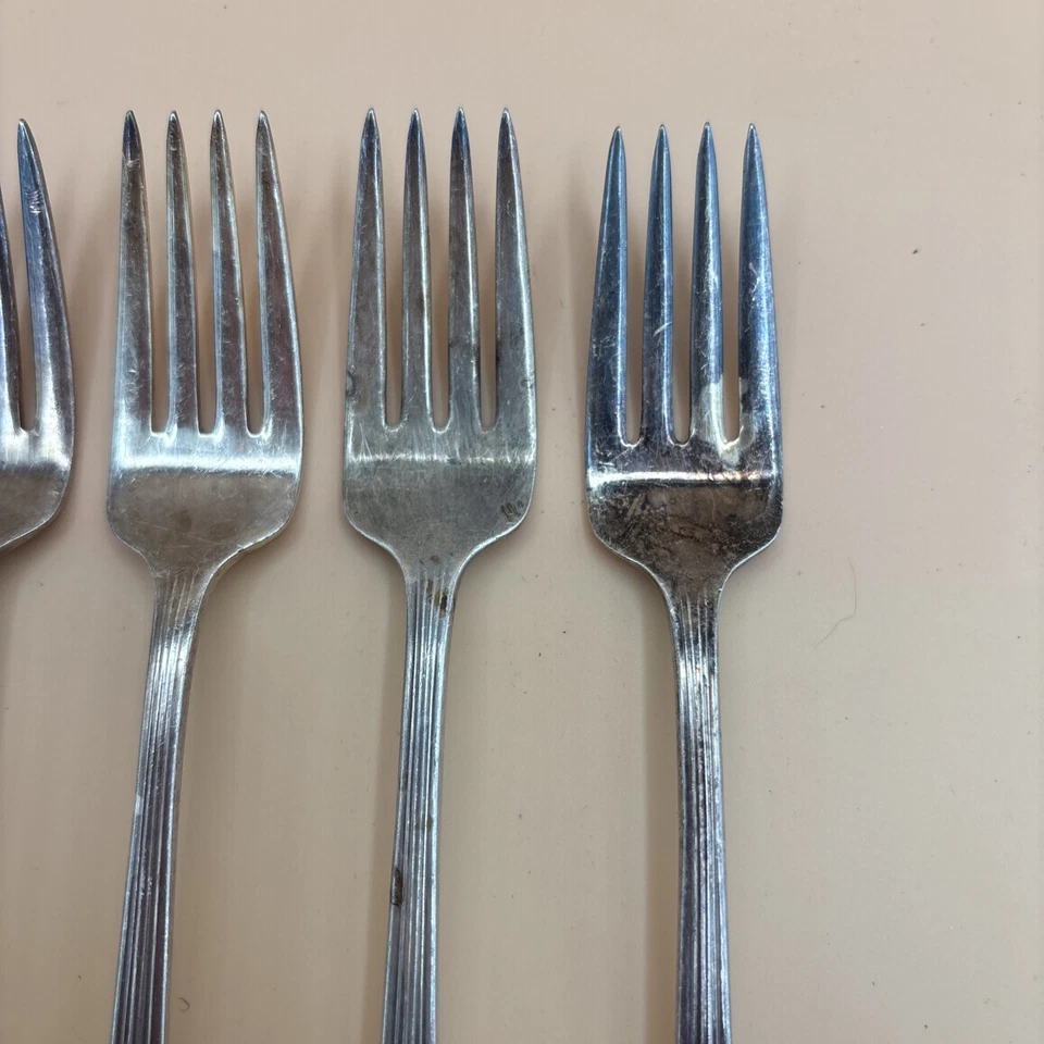 Wallace Серебряная посуда Harmony House AA + КЛАССИЧЕСКАЯ ФИЛИГРАНЬ Лот из 4 Обеденных Вилок - Изображение 4 из 4