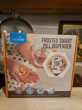 LiveFine 28-Day Automatic Pill Dispenser with LCD Display and Key Lock Frost Lid