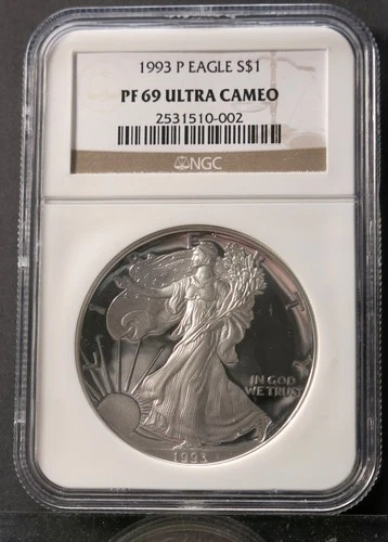 1993 US Silver Eagle   P.  PF 69. ULTRA CAMEO