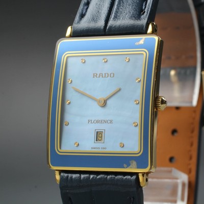 Vintage 90's RADO Florence 160.3605.2 Blue Quartz 24mm Men Unisex Watch New Batt