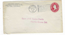 1910 The First National Bank - San Jose, CA Flag Canceled Cover to Pacific Grove
