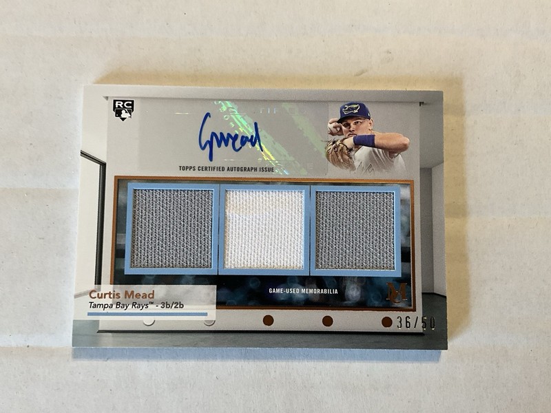 2024 Topps Museum Collection-Player Signature Swatches Triple Curtis Mead 36/50