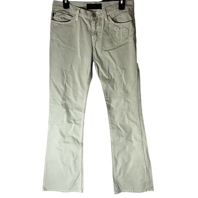 Juicy Couture jeans Women's sz 28 Sage Green Flare leg boot cut heart pocket Y2K