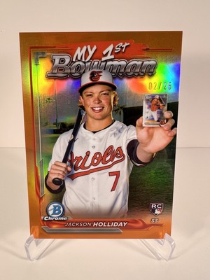 2024 Topps Chrome Jackson Holliday My 1st Bowman Orange /25 Color Match