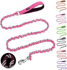 Chew Proof Dog Leash for Medium Large Dogs, Reflective 6 FT Heavy Duty Metal ...