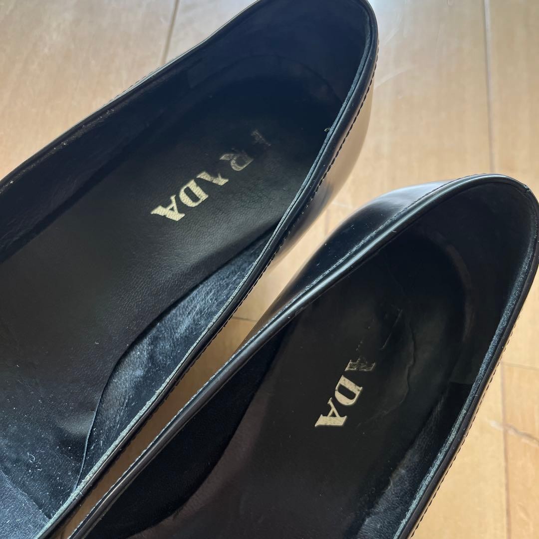 PRADA Women's Buckle Pumps Size:36/JP:23 Leather Black From Japan 135136K Authen thumbnail 3