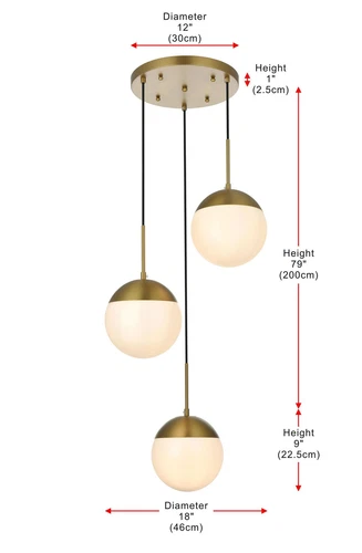 Living District Eclipse 18" Pendant Frosted White Shade In Satin Gold - Picture 8 of 9
