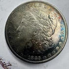1885 O Morgan Silver Dollar $1, Beautiful Rainbow Toning