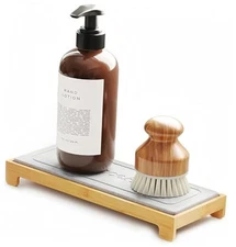  DryingNeat Instant Dry Sink Caddy Organizers, Kitchen Sponge Soap Holder Gray