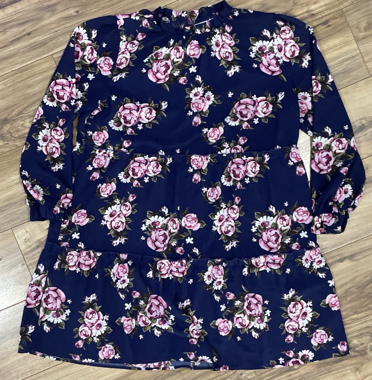 Lularoe Long Sleeve Dress XL Navy Floral