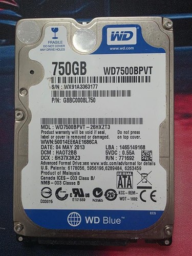 Western Digital 750 GB SATA 2,5" intern