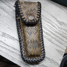 Buck 110 Leather knife sheath Rattlesnake Skin case Sheath Handmade