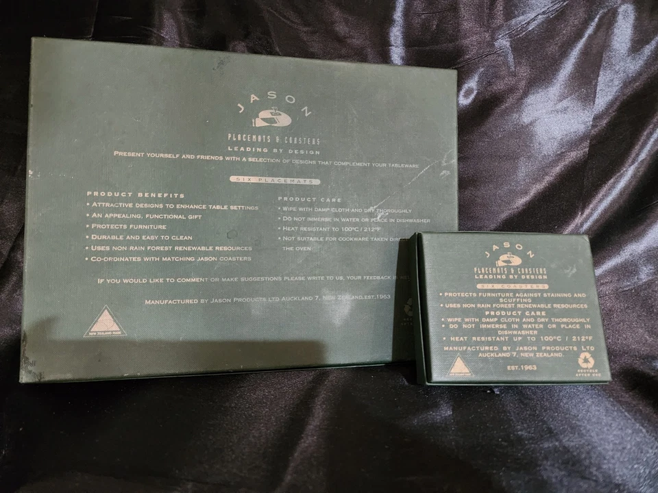 Vintage Jason Placemats Set of 6 w/Coasters Cork Back  By: Wendy Wooden Floral - Image 3 of 4