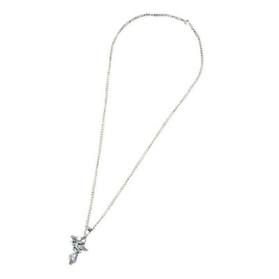 Vintage Pewter Dragon Pendant with Sun Catcher Crystal 24  Necklace