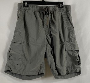 Columbia Men's Gray Nylon Cargo Shorts Outdoor Hiking Belted Size M