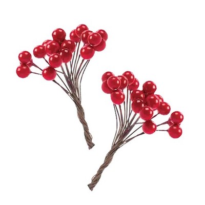Weihnachten künstlicher Stiel Pick 36 rote Beeren Spray Dekoration für Kränze