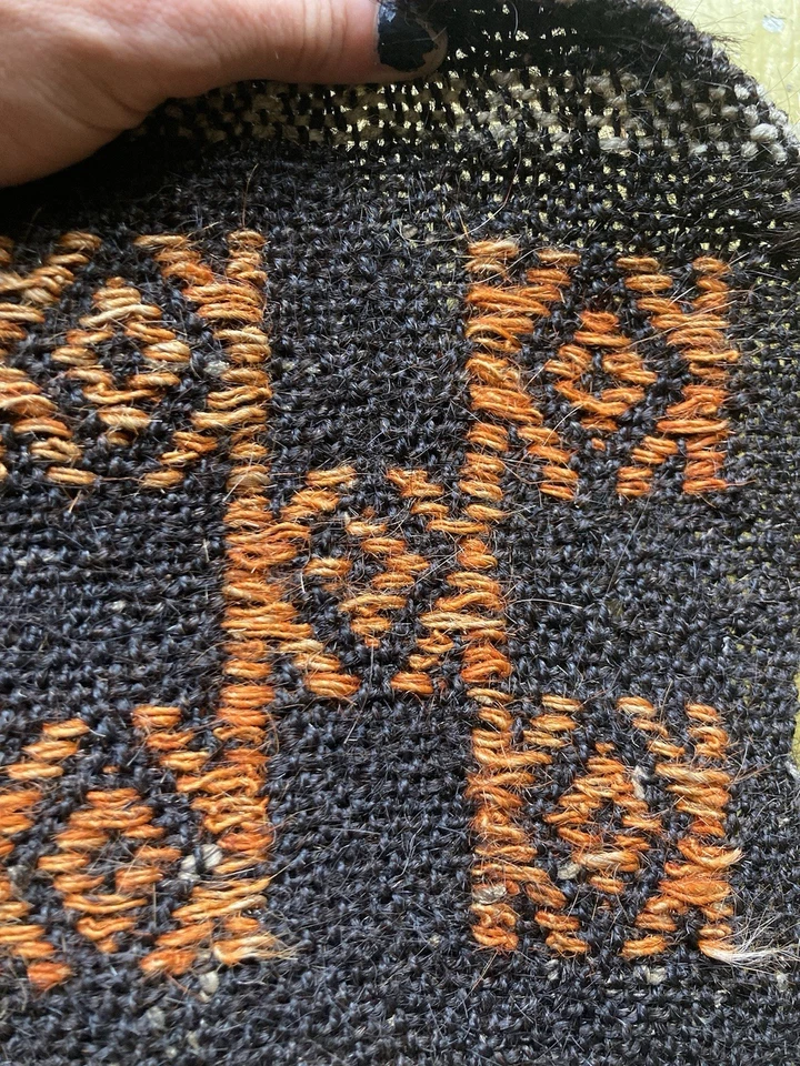 大号复古 70 年代编织挂毯区域地毯土耳其边 48 英寸 X 3 码几何图案 — 第 4/4 张图片