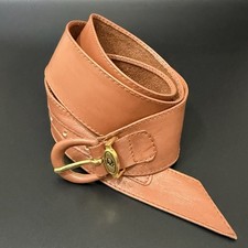 Vintage CHRISTIAN DIOR 17020 Camel Brown Soft Leather Women s Dress Belt Size M
