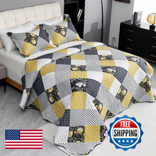 Cmfshape Summer Floral King Bedspreadromantic Khaki Quilt Set Kingreversible