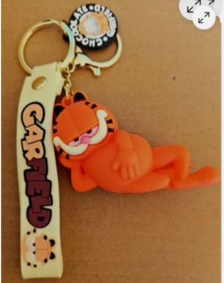 GARFIELD KEYCHAIN-(BRAND NEW NO TAGS)-PVC-3D-WITH RUBBER HANDLE