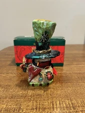 Kurt S Adler Snowtown Snowfolk Snowman Candle Holder Figure Hearts W/ Box