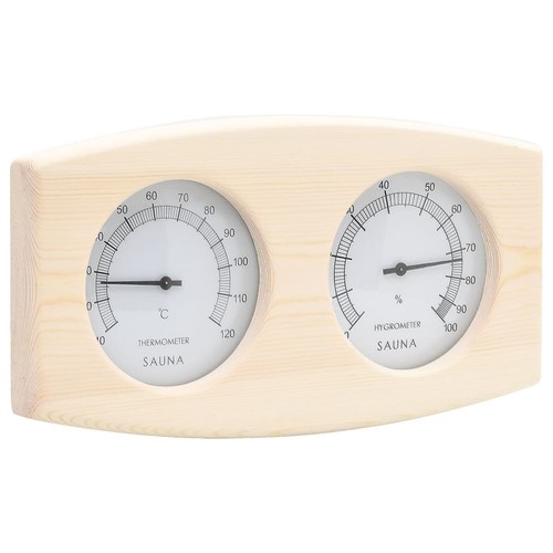2-in-1 Hygrothermograph Sanduhr Set Massivholz Kiefer Saunazubehör vidaXL - Bild 2 von 12