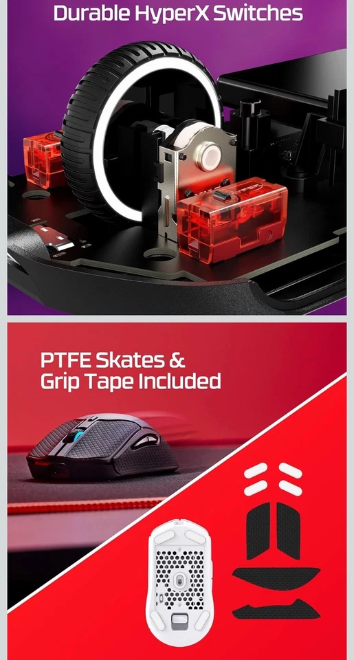 HyperX Pulsefire Haste 2 Wireless Gaming Mouse for PC - Image 3 of 3