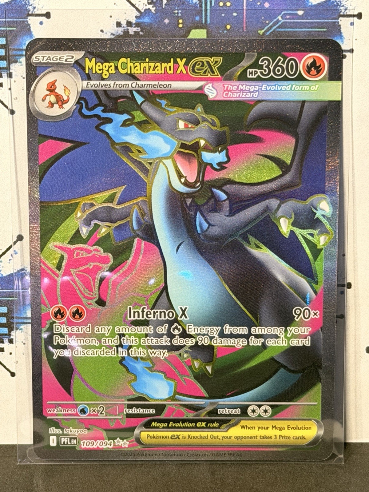 Mega Charizard X ex 109/094 Me02: Phantasmal Flames Holo M/NM