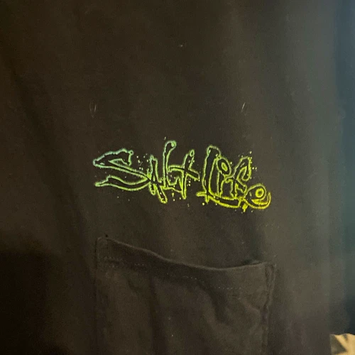 Salt Life Men's L Regular Black Graphic Print Logo Pocket Crew Neck Tee Shirt - product listing photo