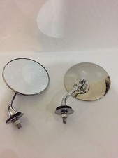 LUCAS STYLE M311 PAIR FLAT GLASS CHROME MIRRORS WM1906 & WM1907 CONCOURS 