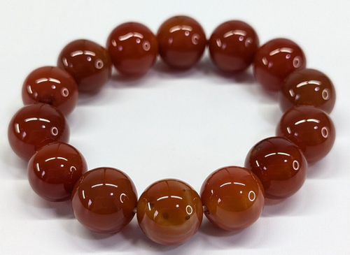 Grob 13,5 mm Karneol Stein Perlen Perlen Stretch Armband Edelstein