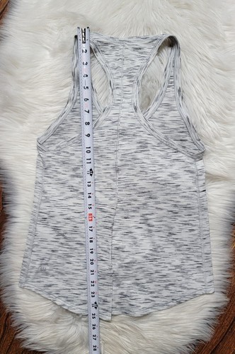 Lululemon Split Back Racerback Tank Ivory Gray Size 4 Sleeveless Yoga Tie Back - Picture 7 of 7