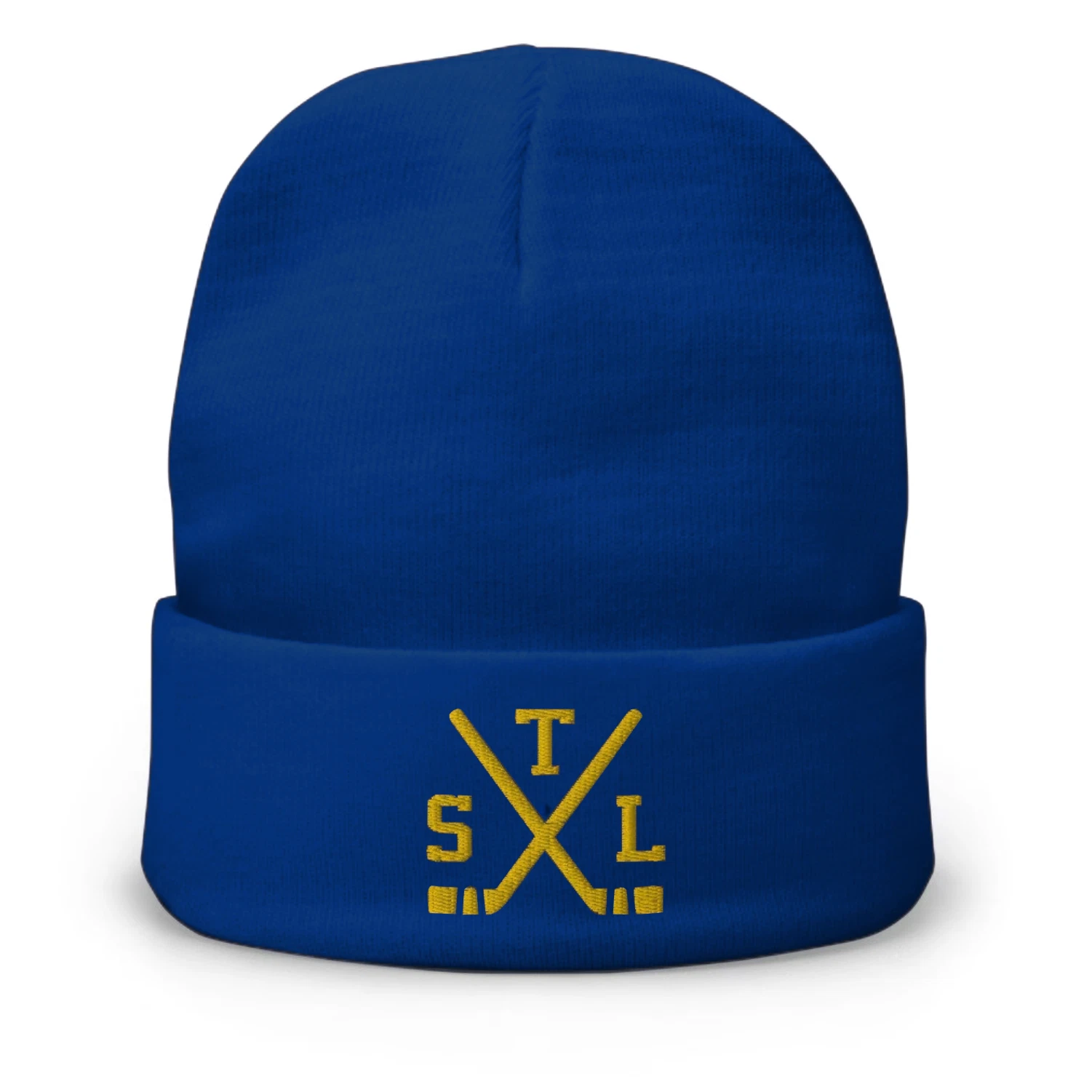St. Louis Hockey Sticks Retro Blues Winter Beanie Hat Cap