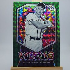 Eddie Mathews 2021 Panini Mosaic Vintage Green #V4 Milwaukee Braves