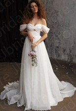 Off shoulder bridal gown,Custom made wedding gown,Romantic wedding dress