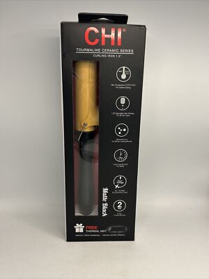 CHI Ceramic Tourmaline 1'' Curling Iron Matte Black Brand New