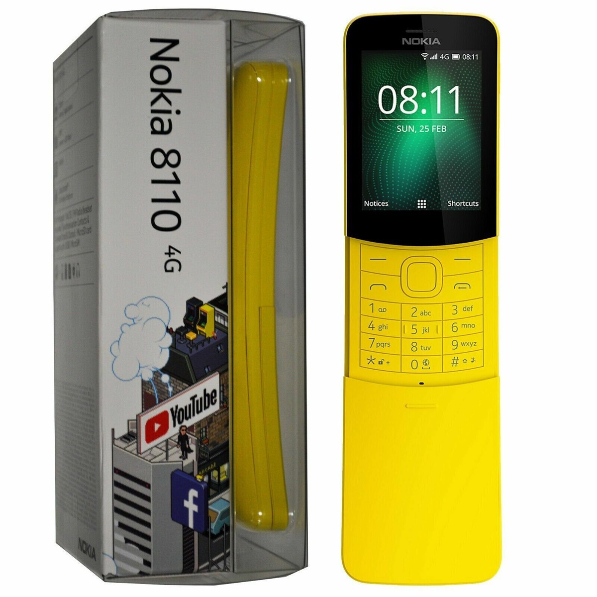 Nokia 8110 4G (2018)TA-1059 Unlocked 4GB Dual Sim 2MP Classic