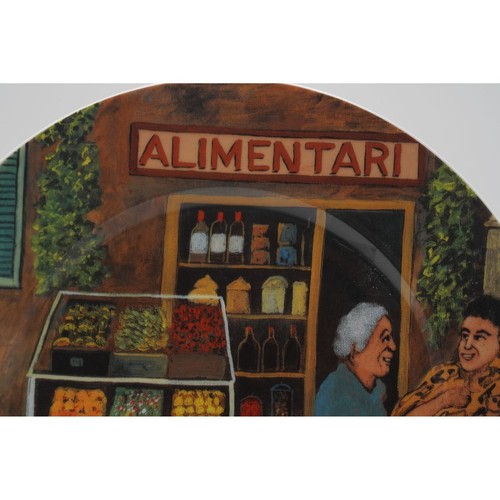 Guy Buffet Tuscan Storefronts ALIMENTARI Porcelain 10 7/8" Dinner Plate Germany - Picture 5 of 6