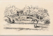 Inkadinkado Walking Bridge Wood Stamp NWT Crafts Scrapbooking