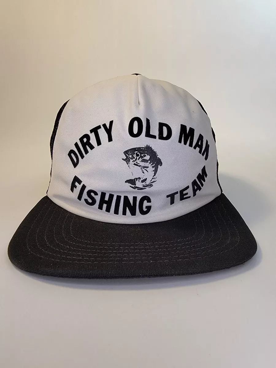 Vintage Dirty Old Man Fishing Team Mesh Snapback Trucker Hat Cap Repair  READ A10