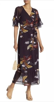 oasis ruffle wrap dress