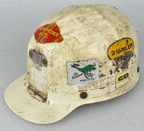 TWO MSA Comfo-Cap Plastic Mining Safety Hard Hats Black & White - Picture 17 of 23