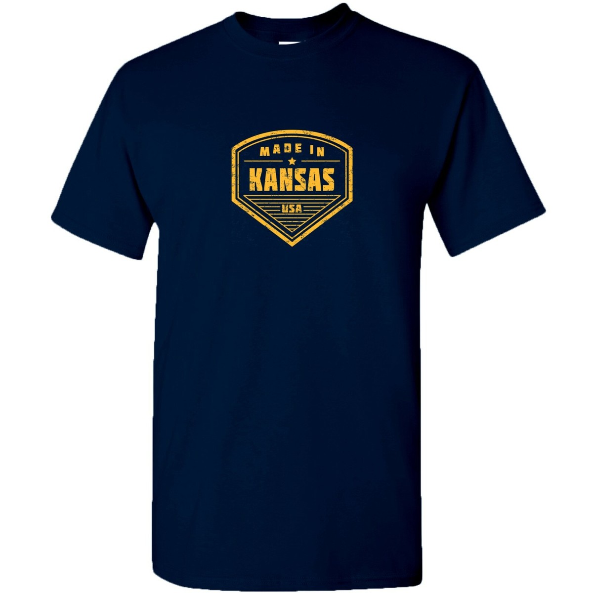 Made in Kansas Badge- Hometown Pride State Short Sleeve T-Shirt